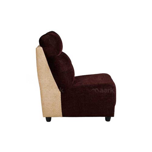 Avisk Fabric Corner Sofa in Sandal and Brown Color